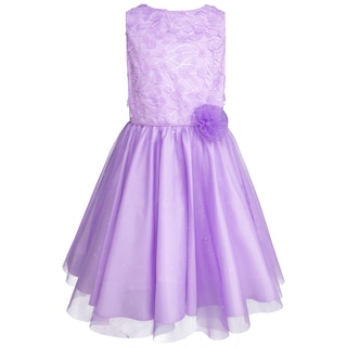 Foto 2 | Foto 2 | Vestido Lila De Tul Brillante Con Detalles Florales Para Jovencitas Gerat