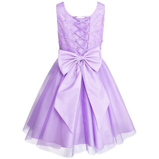 Foto 3 | Foto 3 | Vestido Lila De Tul Brillante Con Detalles Florales Para Jovencitas Gerat