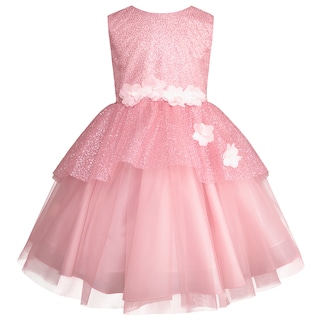 Foto 2 | Foto 2 | Vestido de Fiesta Rosa Palo Con Brillos Y Flores 3d Para Niñas Gerat