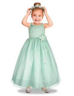 Foto 1 | Foto 1 | Vestido De Fiesta Verde Pastel Con Tul Y Flores Gerat