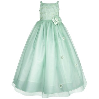 Foto 2 | Foto 2 | Vestido De Fiesta Verde Pastel Con Tul Y Flores Gerat