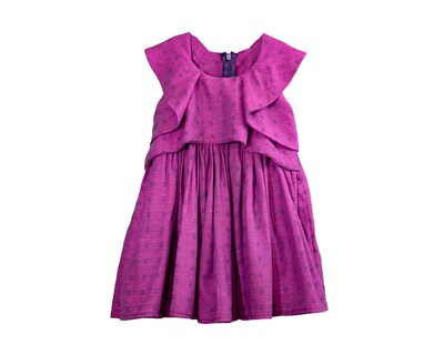Foto 1 | Foto 1 | Vestido Para Niña Carana Corto, Sin Mangas Con Adornos, Corte Amplio Color Rosa Fucsia
