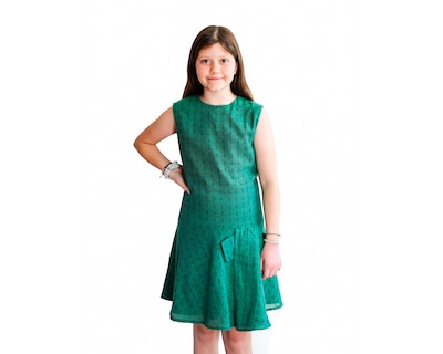 Foto 1 | Foto 1 | Vestido Para Niña Carana Corto, Sin Mangas Corte Circular Con Moño Color Verde