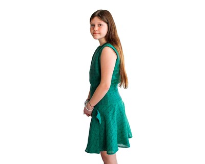 Foto 2 | Foto 2 | Vestido Para Niña Carana Corto, Sin Mangas Corte Circular Con Moño Color Verde