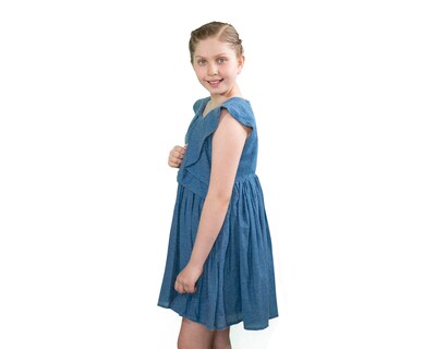 Foto 2 | Foto 2 | Vestido Para Niña Carana Corto, Sin Mangas Con Adornos, Corte Amplio Color Azul