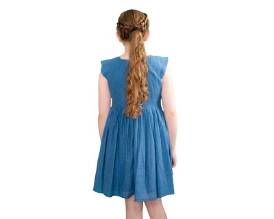 Foto 3 | Foto 3 | Vestido Para Niña Carana Corto, Sin Mangas Con Adornos, Corte Amplio Color Azul