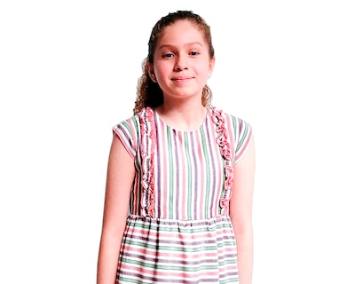Foto 3 | Foto 3 | Vestido Para Niña Carana A Rayas Midi Olan Bajo Con Rufles En Pecho Talla 8