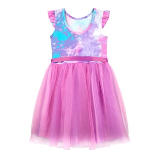 Foto 2 | Foto 2 | Vestido Fiusha En Tela Brillante Con Moño Y Distintivo Estampado De Barbie Para Niña