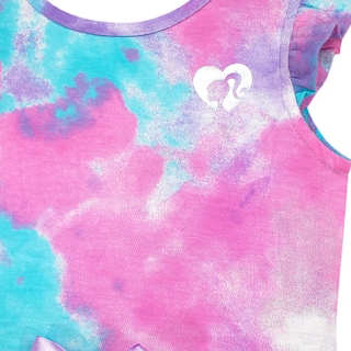 Foto 3 | Foto 3 | Vestido Fiusha En Tela Brillante Con Moño Y Distintivo Estampado De Barbie Para Niña