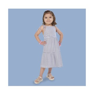 Foto 1 | Foto 1 | Vestido Coqueta Para Niña De Algodón En Azul Blanco Con Tirantes