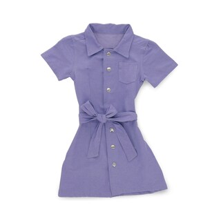 Foto 1 | Foto 1 | Vestido Coqueta Para Niña De Algodón Lila Con Botones Y Cinturón