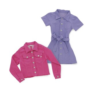 Foto 4 | Foto 4 | Vestido Coqueta Para Niña De Algodón Lila Con Botones Y Cinturón