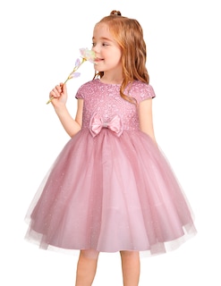 Foto 1 | Foto 1 | Vestido Rosa De Fiesta Para Niña Con Moño Grande Gerat