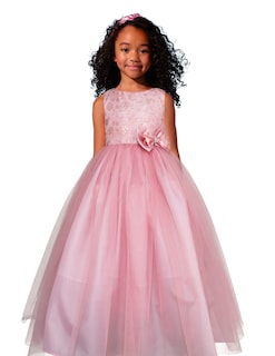 Foto 1 | Foto 1 | Vestido Rosa Largo de Fiesta Para Niña Con Moño Gerat