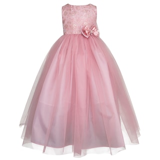 Foto 2 | Foto 2 | Vestido Rosa Largo de Fiesta Para Niña Con Moño Gerat