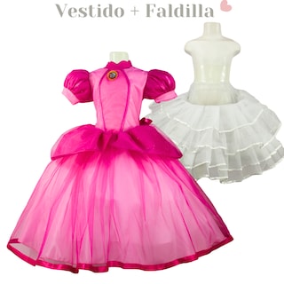 Foto 2 | Foto 2 | Disfraz Princesa Peach Super Brothers Niña Vestido +faldilla