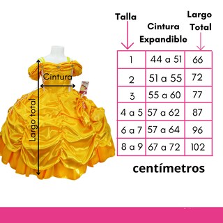 Foto 3 | Foto 3 | Disfraz Bella Y Bestia Amarillo Niña Incluye Vestido Y Guantes
