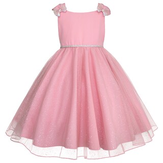 Foto 2 | Foto 2 | Vestido Rosa De Fiesta Para Niñas Con Tul Y Moños Brillante Gerat