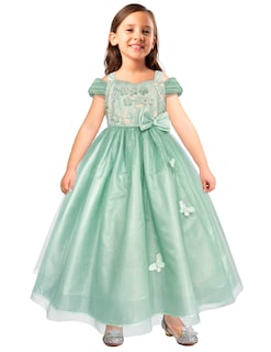 Foto 1 | Foto 1 | Vestido De Fiesta Verde Para Niña Con Mariposas Y Moño Gerat
