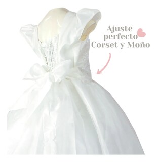 Foto 4 | Foto 4 | Vestido Primera Comunión Blanco Niña + Incluye Crinolina Tan