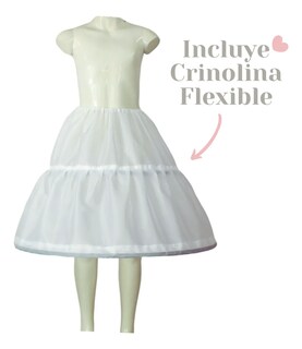 Foto 6 | Foto 6 | Vestido Primera Comunión Blanco Niña + Incluye Crinolina Tan