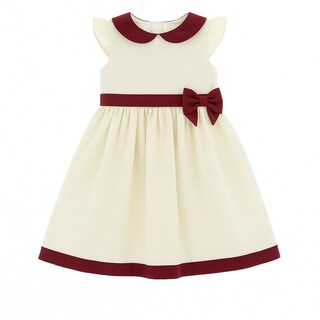 Foto 1 | Foto 1 | Vestido Para Niña Chicos Olé 3403 Beige Con Moño Vino