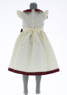 Foto 3 | Foto 3 | Vestido Para Niña Chicos Olé 3403 Beige Con Moño Vino
