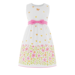 Foto 1 | Foto 1 | Vestido Para Niña Chicos Olé 3574 Blanco Con Mariposas Y Flores