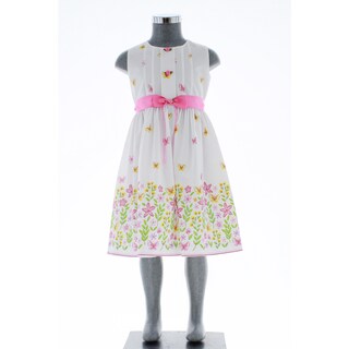 Foto 2 | Foto 2 | Vestido Para Niña Chicos Olé 3574 Blanco Con Mariposas Y Flores