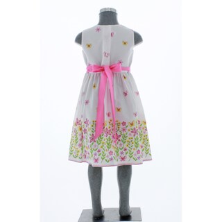 Foto 3 | Foto 3 | Vestido Para Niña Chicos Olé 3574 Blanco Con Mariposas Y Flores