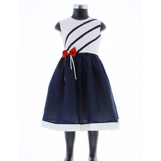 Foto 3 | Foto 3 | Vestido Para Niña Chicos Olé 3534 Azul Y Blanco Con Moños Rojos