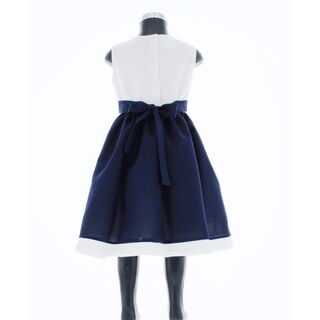 Foto 4 | Foto 4 | Vestido Para Niña Chicos Olé 3534 Azul Y Blanco Con Moños Rojos