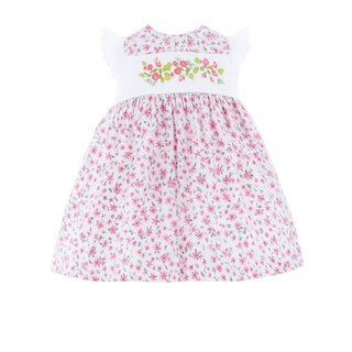 Foto 1 | Foto 1 | Vestido Para Niña Chicos Olé 2838 Blanco Con Flores Rosas