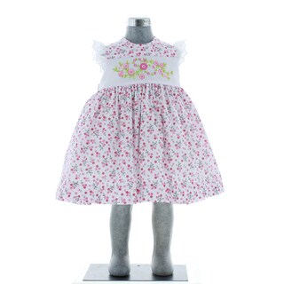 Foto 2 | Foto 2 | Vestido Para Niña Chicos Olé 2838 Blanco Con Flores Rosas