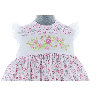Foto 4 | Foto 4 | Vestido Para Niña Chicos Olé 2838 Blanco Con Flores Rosas
