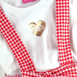 Foto 3 | Foto 3 | Jumper Color Rojo Cuadriculado, Blusa Blanca Y Aplicaciones Doradas Para Niña