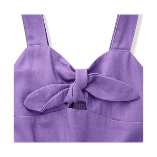 Foto 2 | Foto 2 | Jumper Coqueta Para Niña De Rayón En Lila Con Moño Y Cinturón
