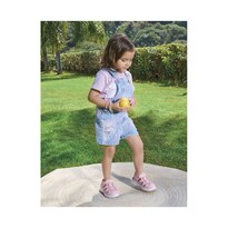 Overol Coqueta Para Niña De Algodón Azul Claro Con Detalles Desgastados.