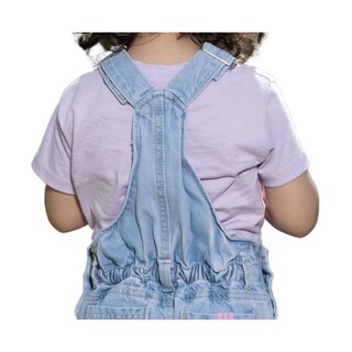 Foto 3 | Foto 3 | Overol Coqueta Para Niña De Algodón Azul Claro Con Detalles Desgastados.