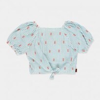 Blusa Azul De Popelín Boboli Para Niña