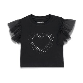 Foto 1 | Foto 1 | Blusa Coqueta Para Niña De Algodón Negro Con Manga De Holanes
