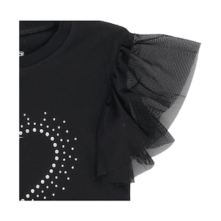 Foto 2 | Foto 2 | Blusa Coqueta Para Niña De Algodón Negro Con Manga De Holanes