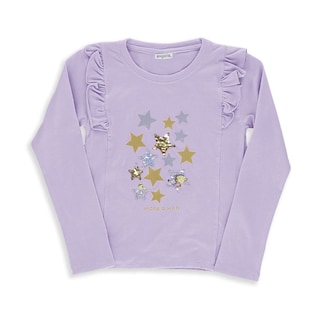 Foto 1 | Foto 1 | Blusa Coqueta Para Niña De Algodón En Lila Con Lentejuela Reversible