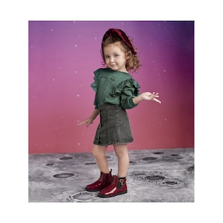 Foto 4 | Foto 4 | Blusa Coqueta Para Niña De Poliéster Verde Con Brillo Metálico