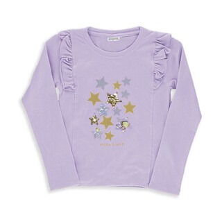 Foto 1 | Foto 1 | Blusa Coqueta Para Niña De Algodón En Lila Con Lentejuela Reversible