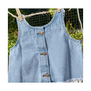 Foto 3 | Foto 3 | Blusa Coqueta Para Niña De Algodón En Azul Con Efecto Denim