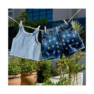 Foto 4 | Foto 4 | Blusa Coqueta Para Niña De Algodón En Azul Con Efecto Denim