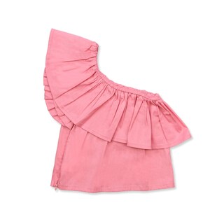 Foto 2 | Foto 2 | Blusa Coqueta Para Niña De Poliéster En Rosa Con Pliegue Asimétrico