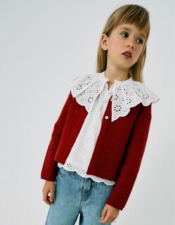 Foto 4 | Foto 4 | Chaqueta Zippy de Punto Naranja Oscuro para Niña
