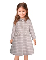 Abrigo De Fiesta Cuadro Vichy Beige Para Niña Gerat